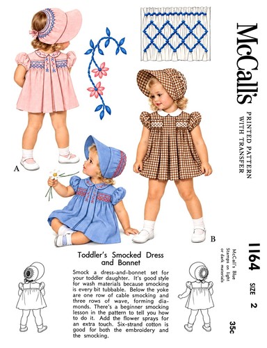 Smocked dress bonnet sewing - smocked,